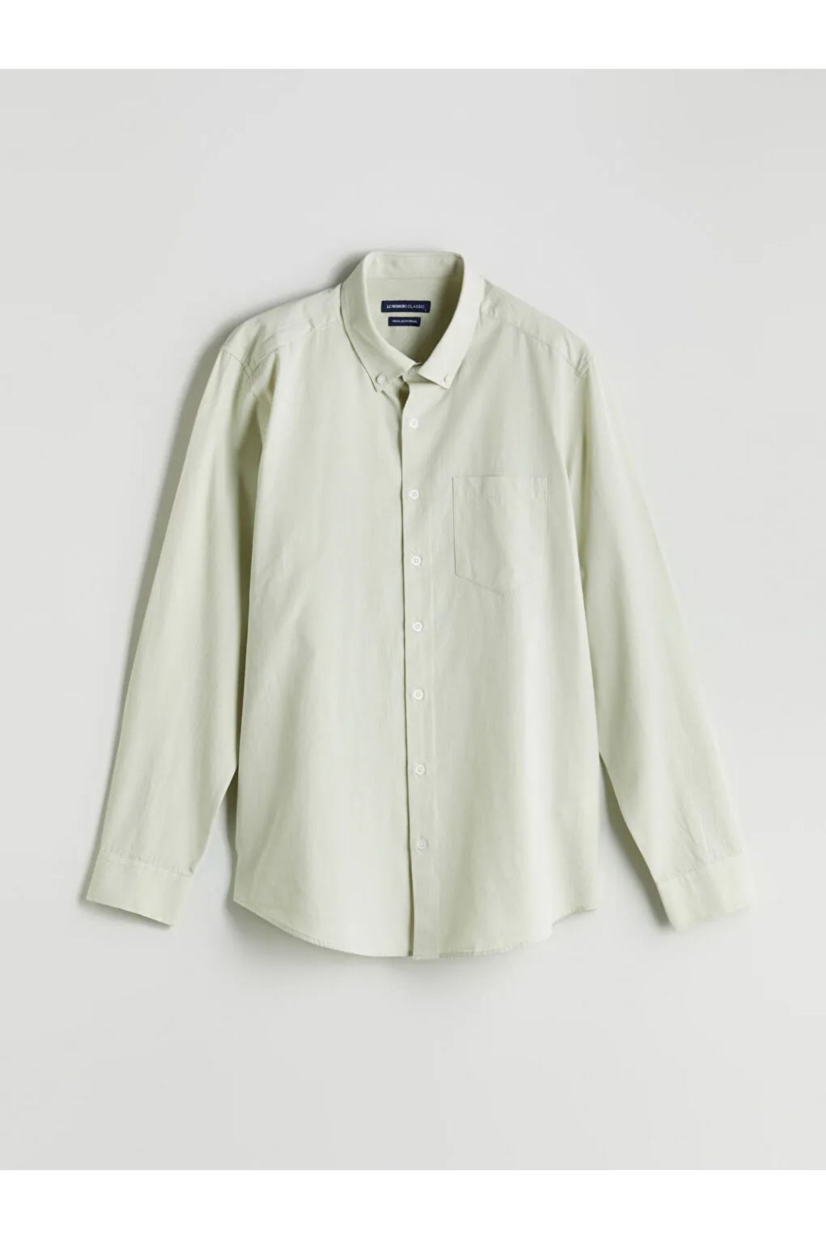 LC Waikiki LCWAIKIKI Classic Yeşil Regular Fit Uzun Kollu Poplin Erkek Gömlek