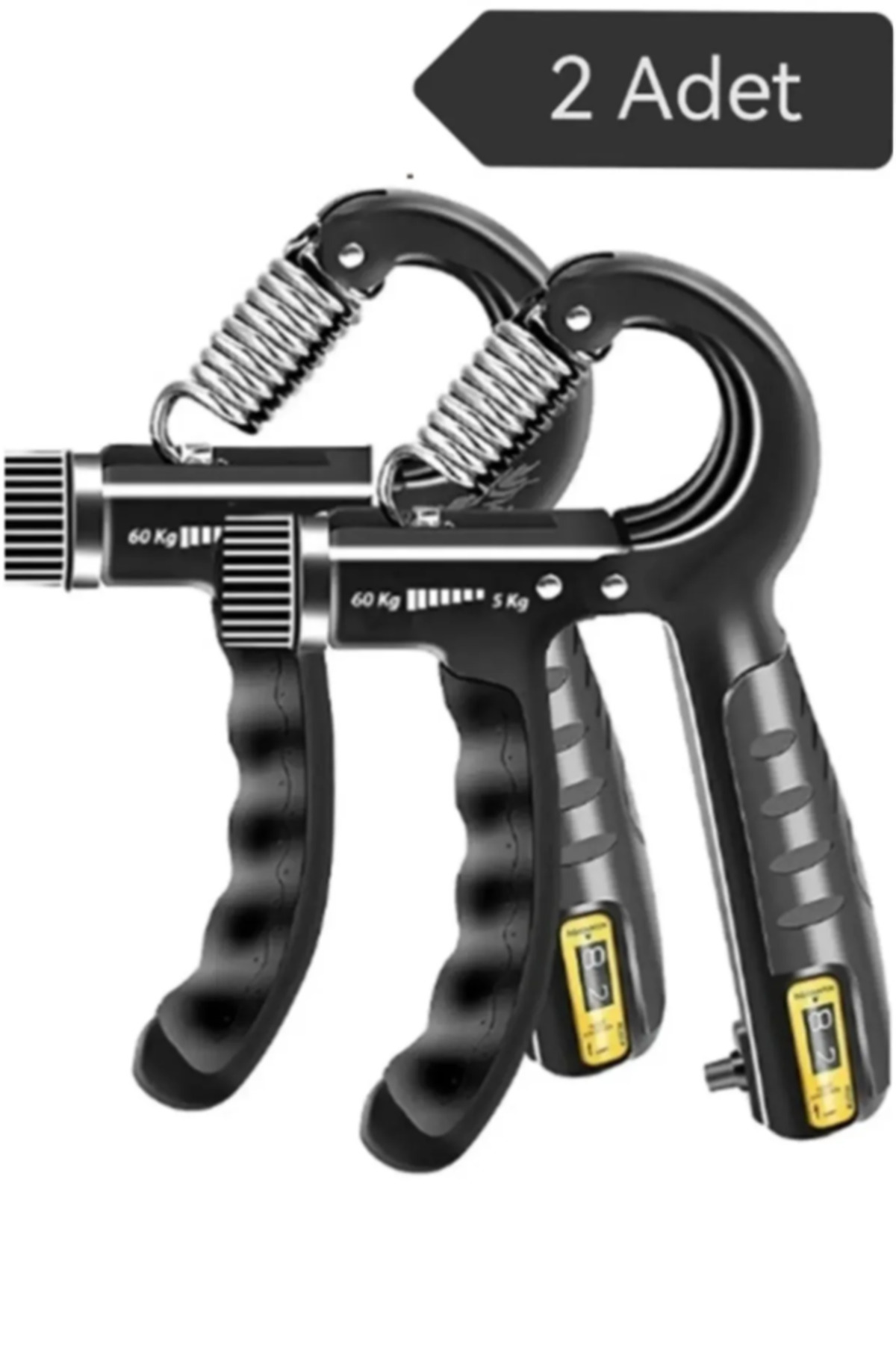 TUMU LIFE 2 Adet Sayaçlı El Yayı 5-60 Kg Ayarlanabilir Bilek Kas Güçlendirme Aleti Kaydırmaz Damar Çıkartıcı