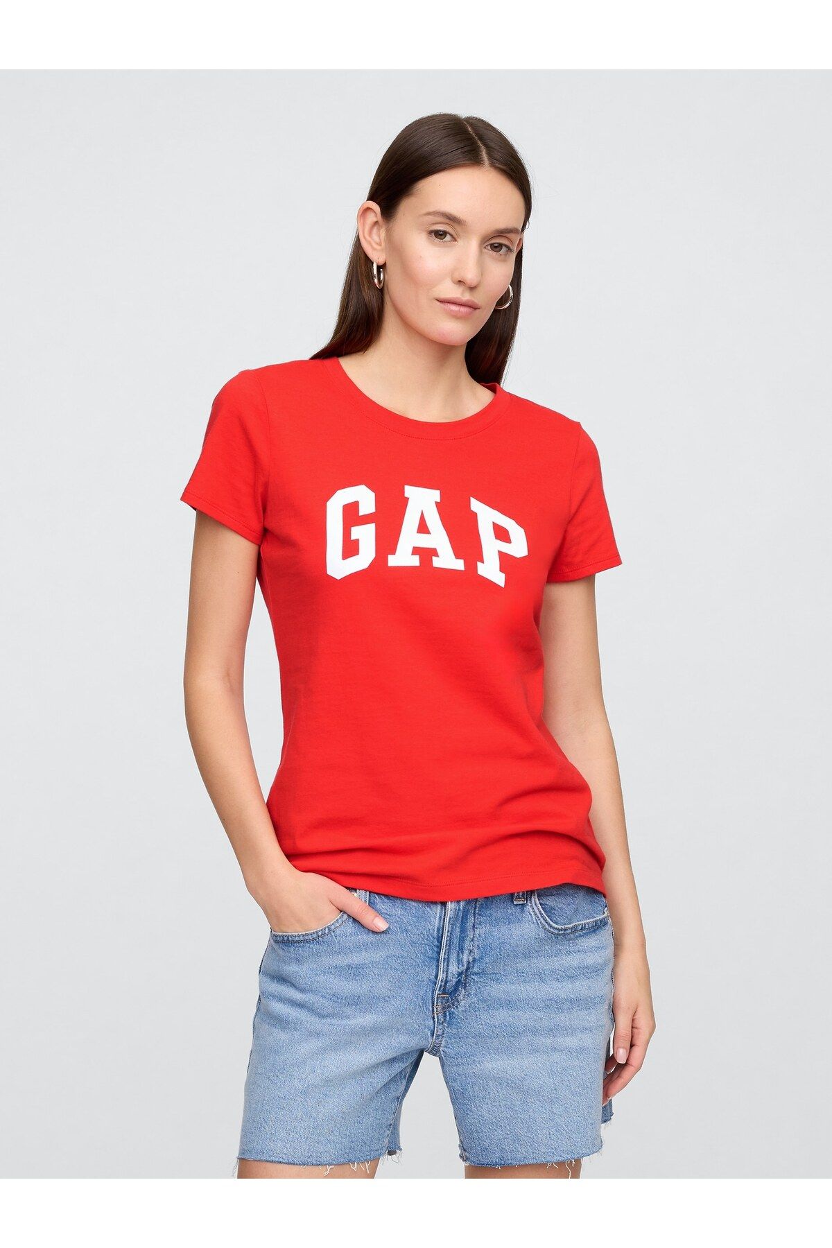 GAP Kadın Kırmızı Gap Logo T-Shirt