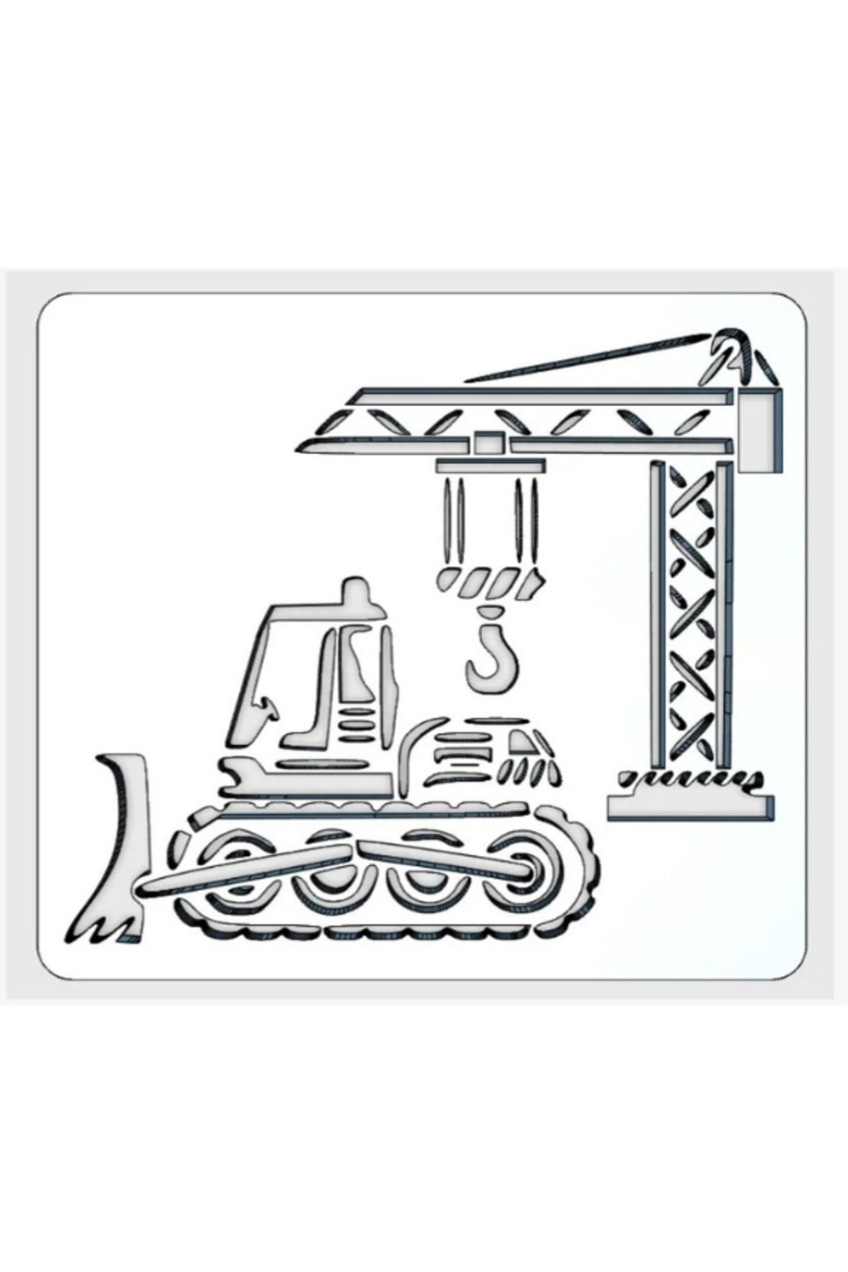 Muhcu Home İnşaat Araçları Resim Çizim Şablonu, Eğitici Materyaller, Montessori Oyuncaklar