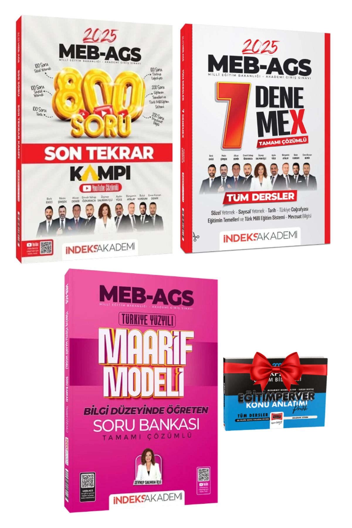 İndeks Akademi 2025 MEB AGS 800 Soru Son Tekrar Kampı+ 7 Denemex+ Zeynep Salman İçli Maarif Modeli Soru Bankası