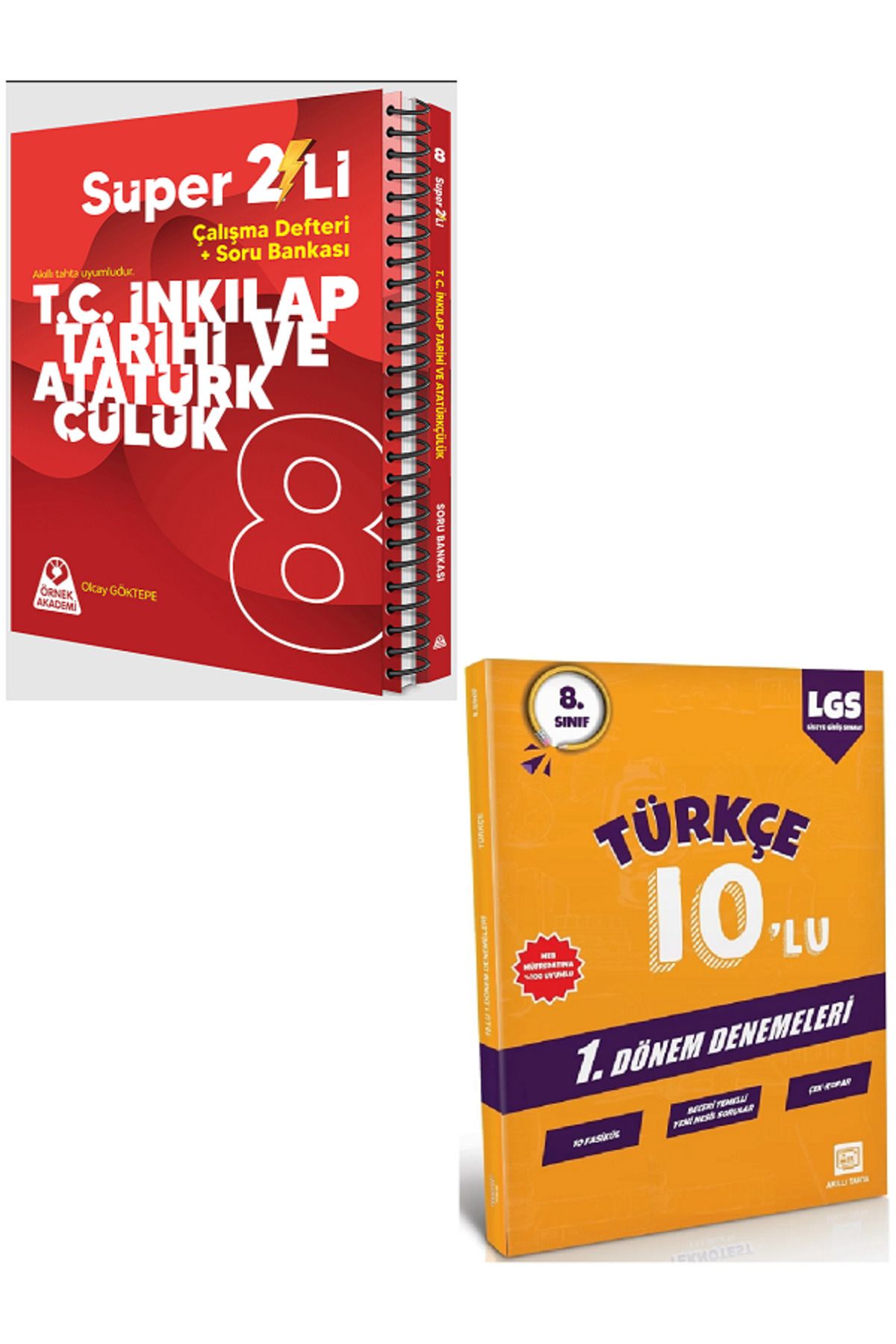 Efsane Yayınları 8.Sınıf Örnek Akademi İnkılap Tarihi Süper 2'Li + 8.Sınıf 10'Lu Türkçe Denemeleri HEDİYE / 3 KİTAP