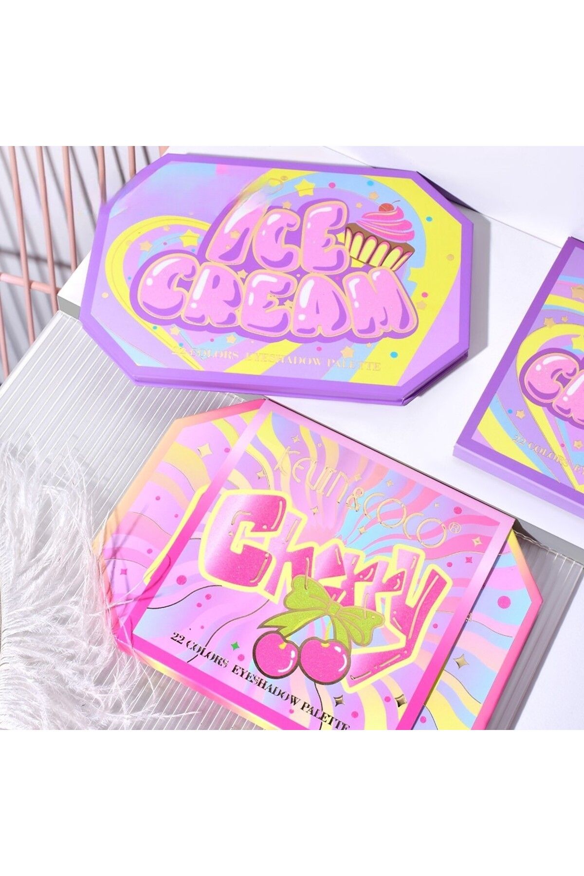 Teo-Makeup Palette, KEVIN & COCO, Violet Ice Cream, Eyeshadow, 22 colors, 19 x 13.7 x 1.3 cm 2