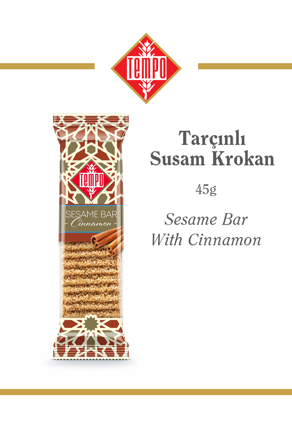 Tempo Şekerleme-Sesame Cracker with Cinnamon 45 g X 12 Pieces 2
