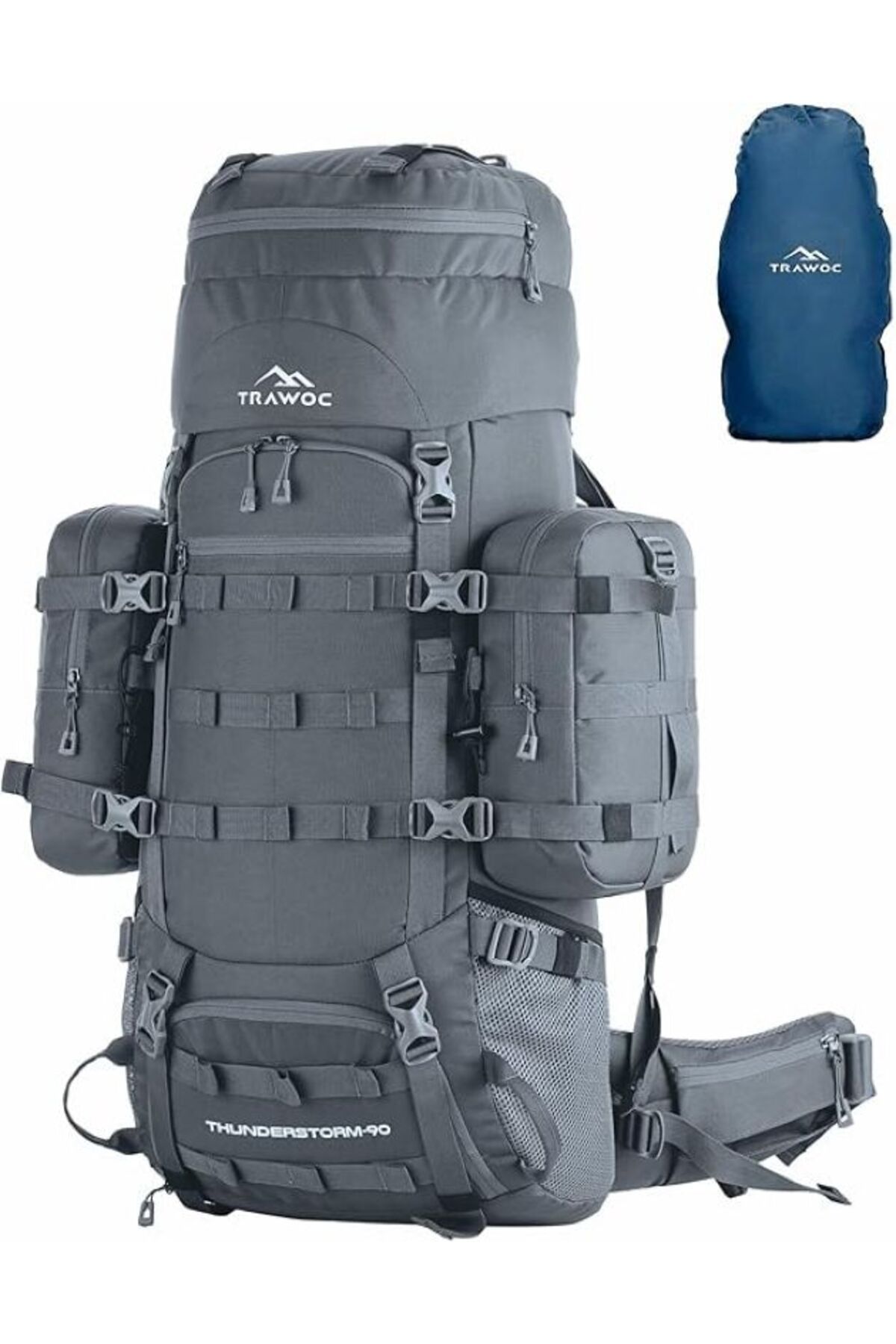 TRAWOC THUNDERSTORM 90L Dahili Çerçeve Sırt Çantası/Kamp Yürüyüş Trekking Çantası