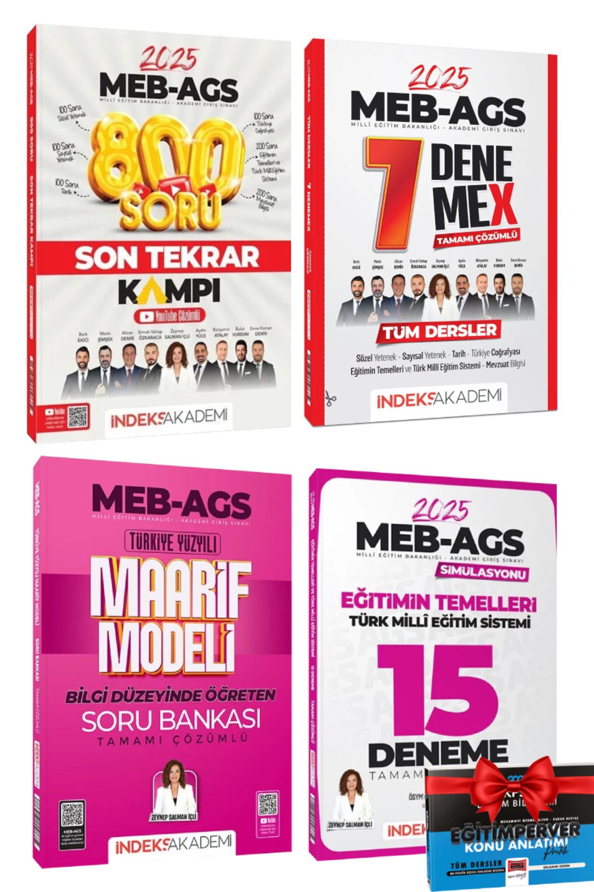 İndeks Akademi 2025 MEB AGS 800 Soru Son Tekrar Kampı+ 7 Denemex+ Maarif Modeli Soru+ Eğitimin Temelleri 15 Deneme