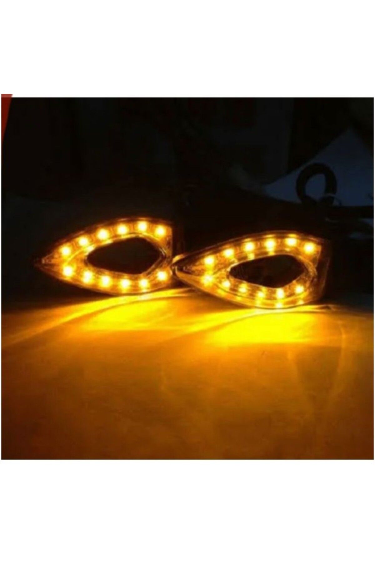 CTR Delikli Siyah LED Motosiklet Sinyal Takımı – Sarı Işık 2’li Set