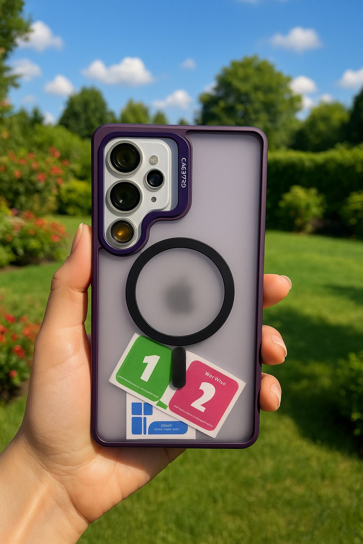 İnci Samsung s25 ultra magsafe özellikli standlı kamera koruyucu lens telefon kılıfı