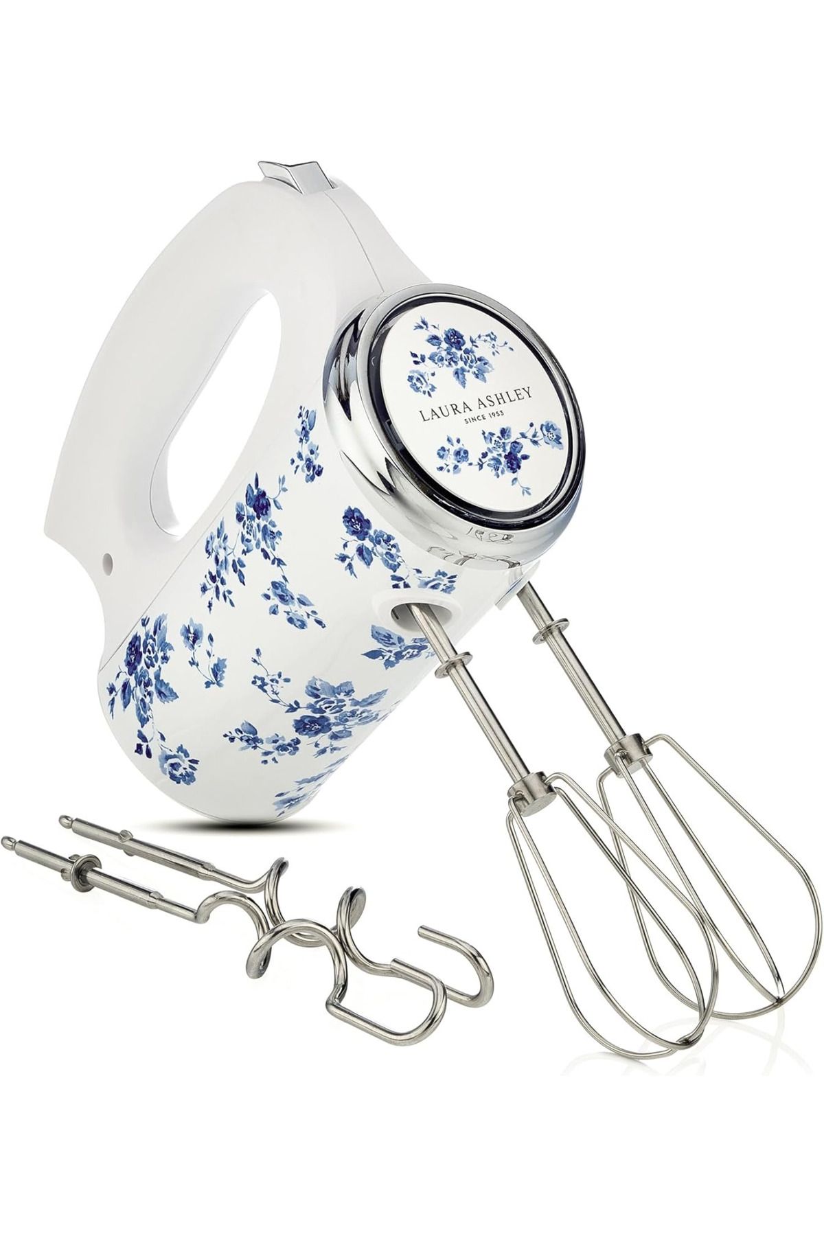 Laura Ashley China Rose 300W El Mikseri 5 Kademeli, Çelik Çırpıcı ve Yoğurma Aparatlı