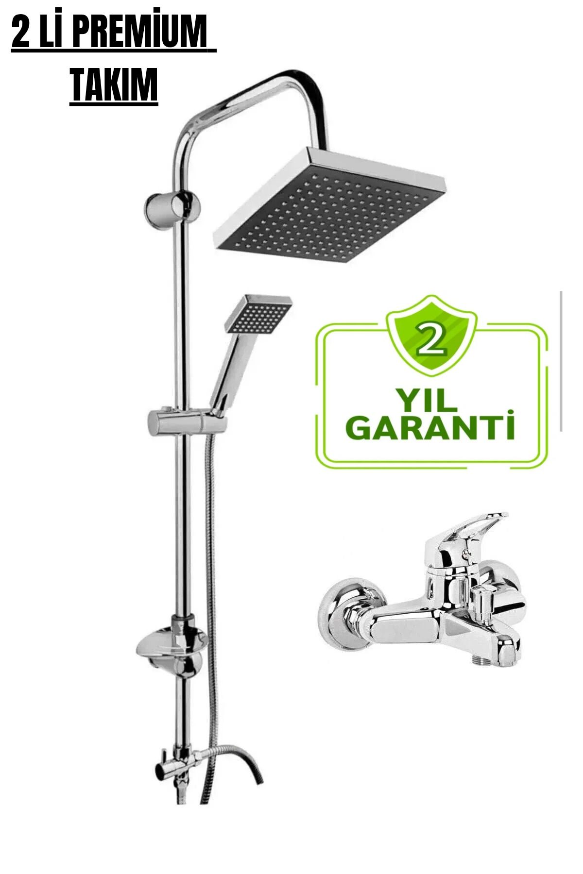 JustBS Robot Kare Tepe Duş Sistemi Çok Fonksiyonlu Duş Seti Aç Kapa Banyo Bataryalı Takım