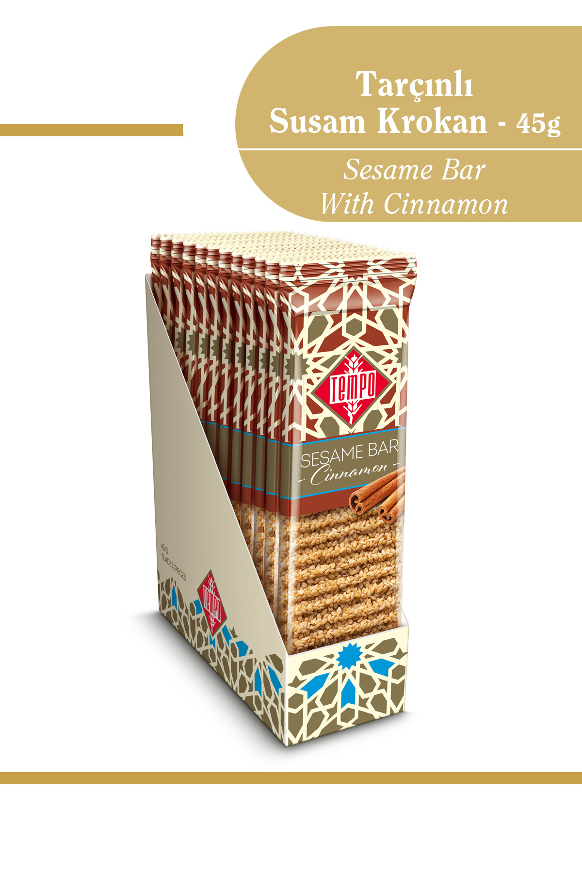 Tempo Şekerleme-Sesame Cracker with Cinnamon 45 g X 12 Pieces 1