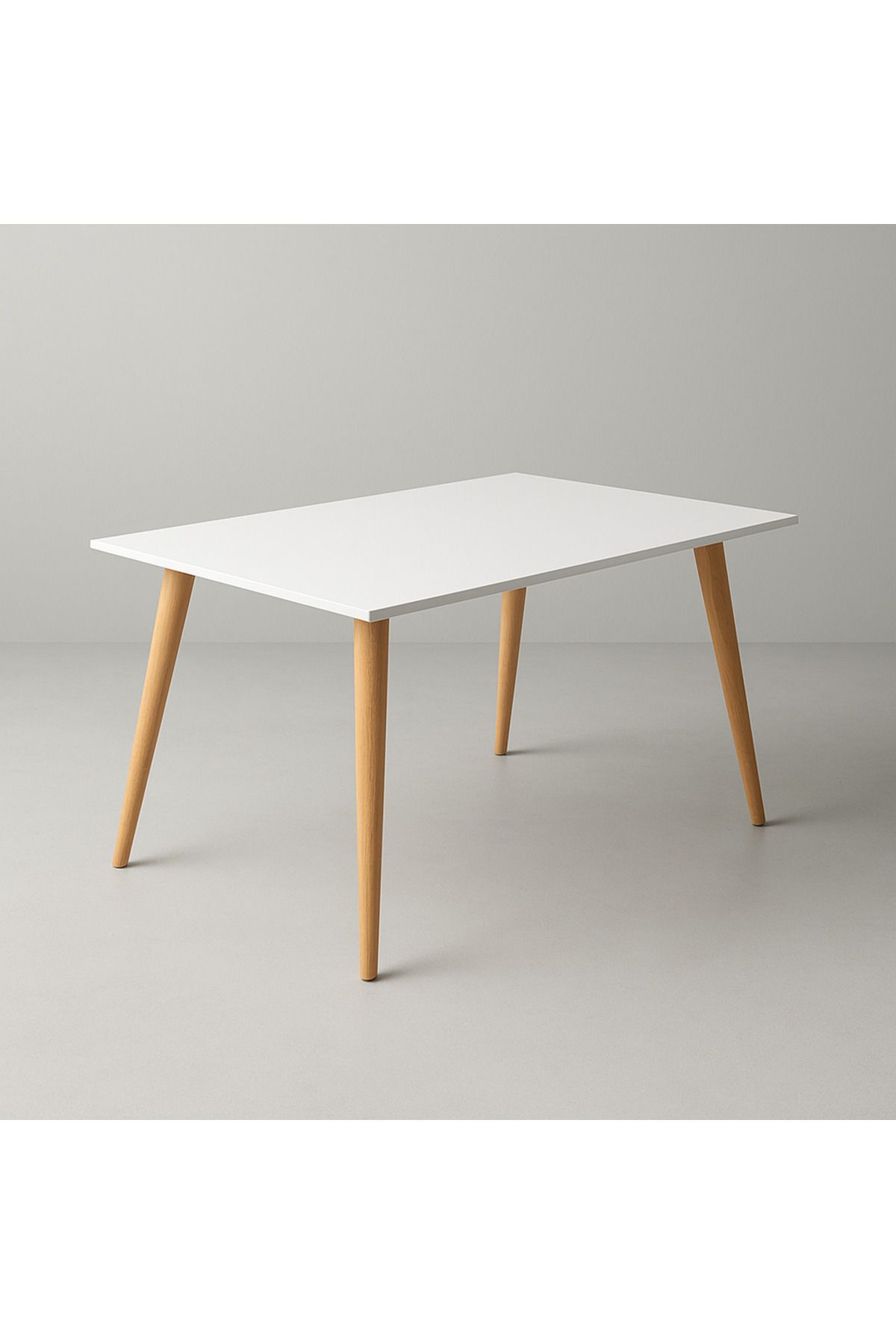 mdfonkraft 70x140 MDF Masa | Silinmiş Ahşap Konik Ayak | Demonte Gönderim | Kaliteli Üretim