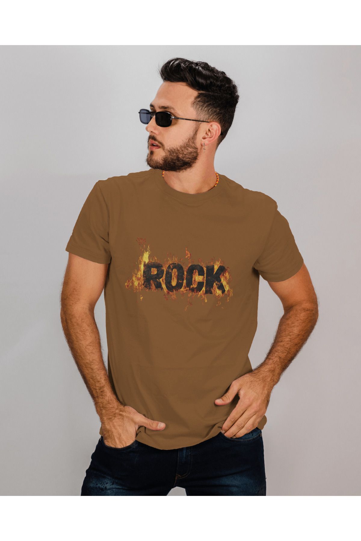BELLACHIA Alevli "ROCK" Baskılı Siyah Erkek Tişört – Asi ve Karizmatik Stil!