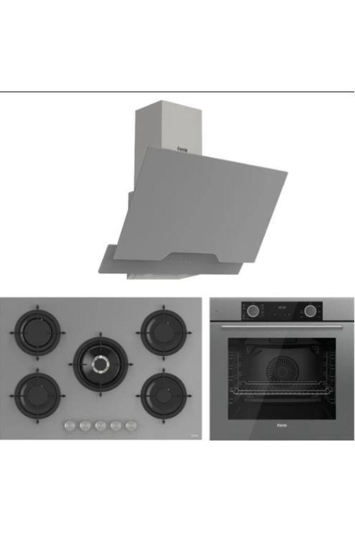 Ferre Fryart Rs Serisi Gri Ankastre Cam Set (D065 + RS038 + XE63CPR)
