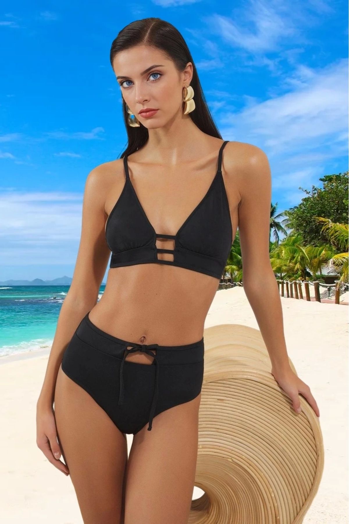 PayBuy Desenli Üçgen Bikini Takımı UV Korumalı Premium Kalite Klora Dayanıklı Yaz Koleksiyonu