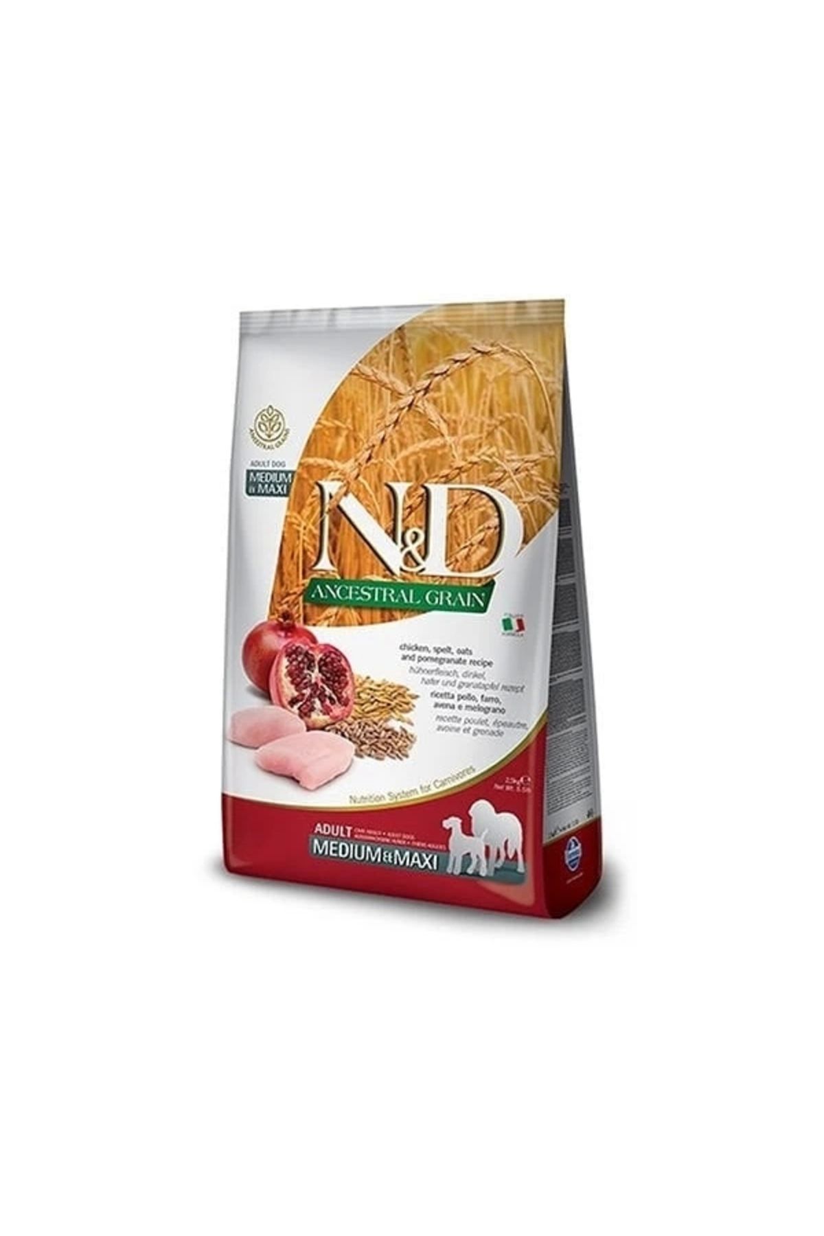 ShopNova N&D Düşük Tahıllı Tavuklu Orta ve Büyük Irk Yetişkin Köpek Maması 2.5 Kg