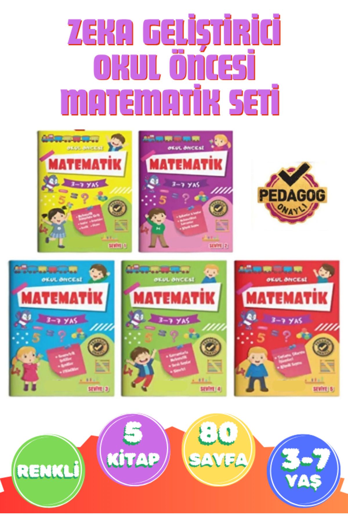 İhtiyacımVar Matematik Etkinlik Çalışmaları 5'li Set Çocuklar Için Eğlenceli Etkinlik