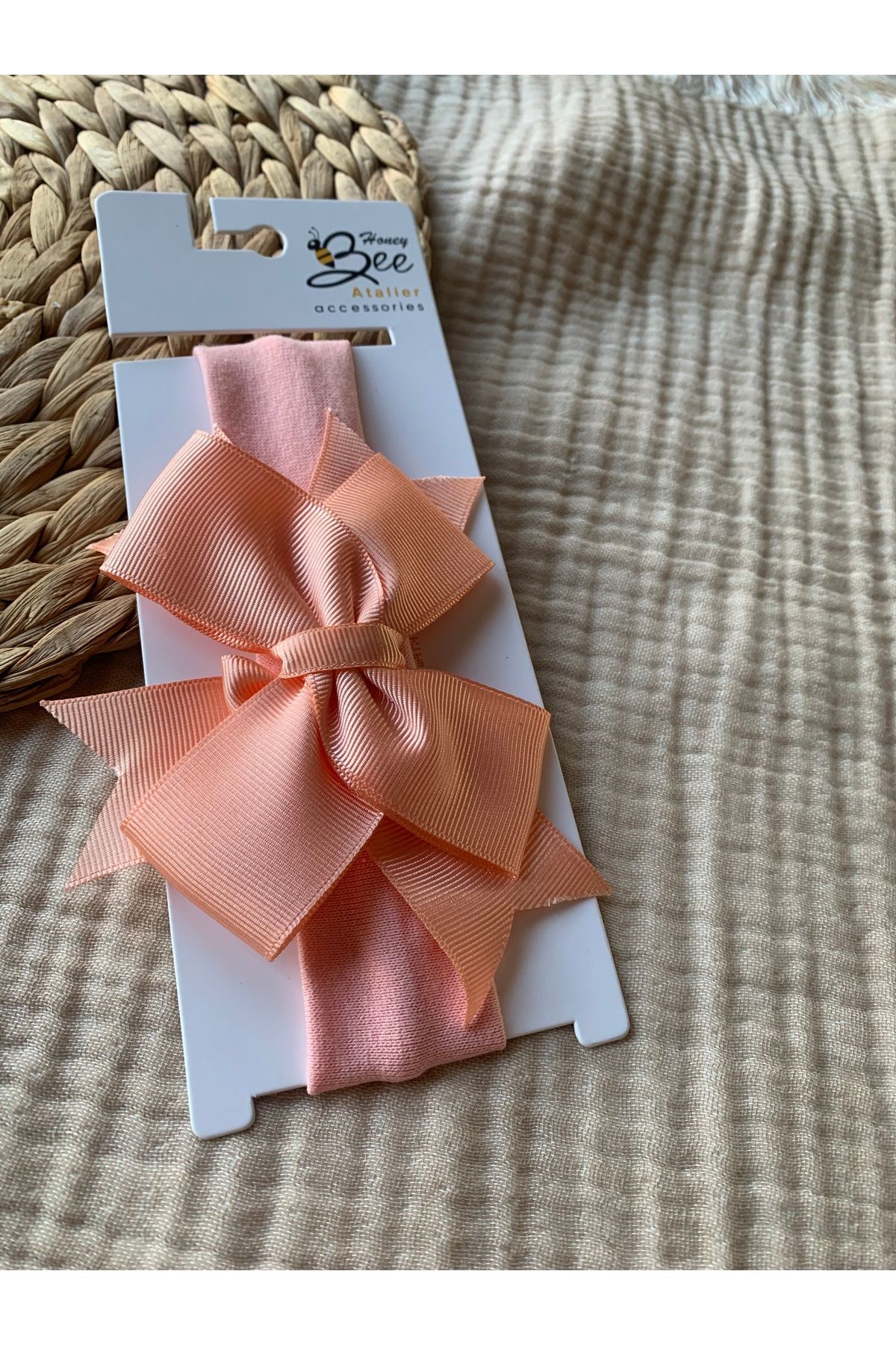 Honeybeeatelier Pamuklu saç bandanası