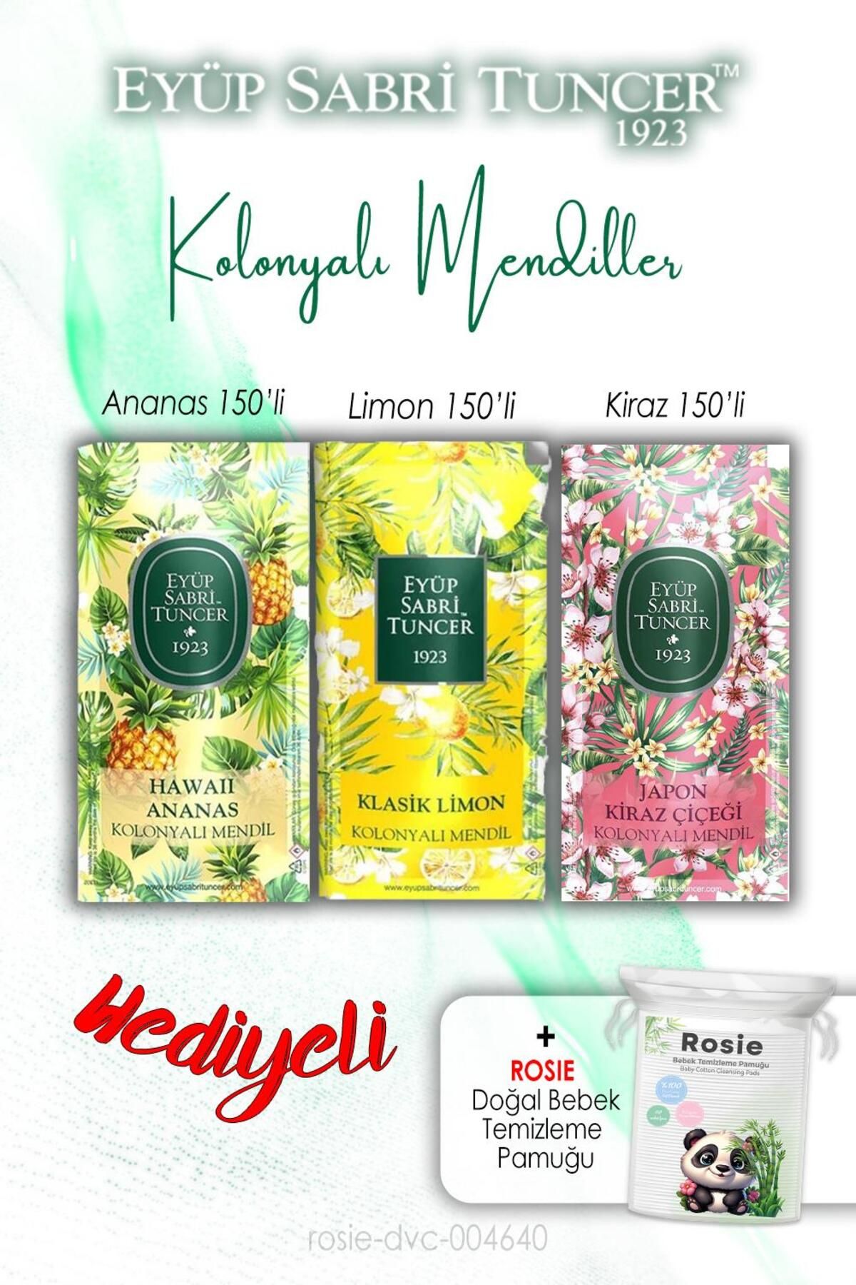 Eyüp Sabri Tuncer Kiraz, Ananas, Limon 150'li Kolonyalı Mendil ve ROSIE