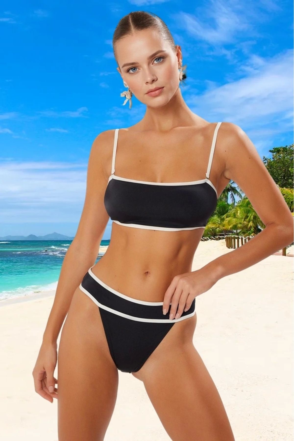 PayBuy Straplez Bikini Takımı Ergonomik Kesim Plaj Ve Havuz İçin Klora Dayanıklı Özel Tasarım