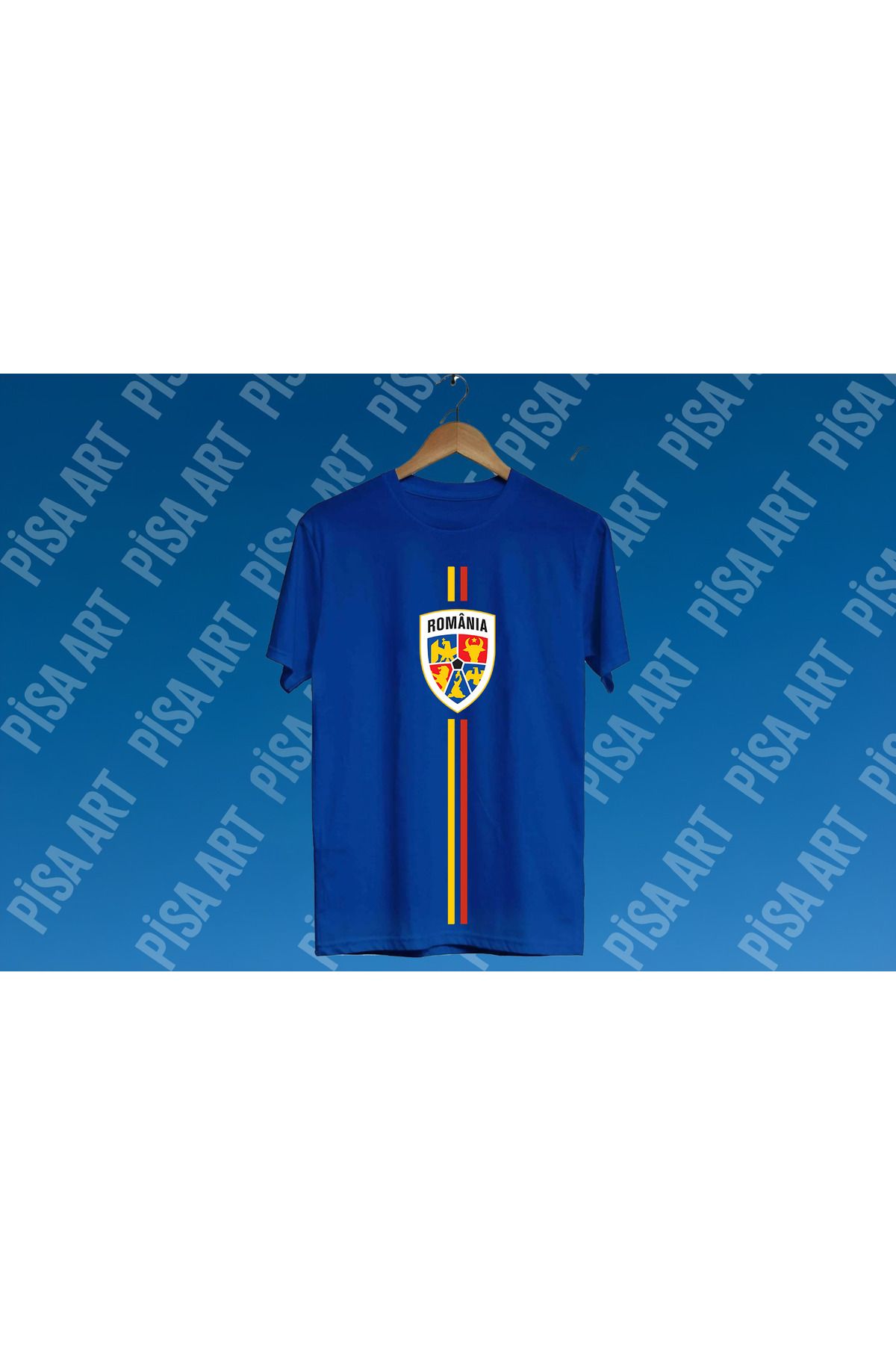 Pisa Art Romanya Milli Futbol Takımı Özel Tasarım Unısex Taraftar T-Shirt