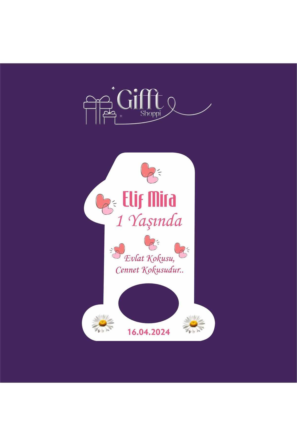 giftshoppi 10 Adet Açacak Magnet Hediyelik Bebek Kalpli Kız 1 Yaş Doğum Günü Yenidoğan Magnet