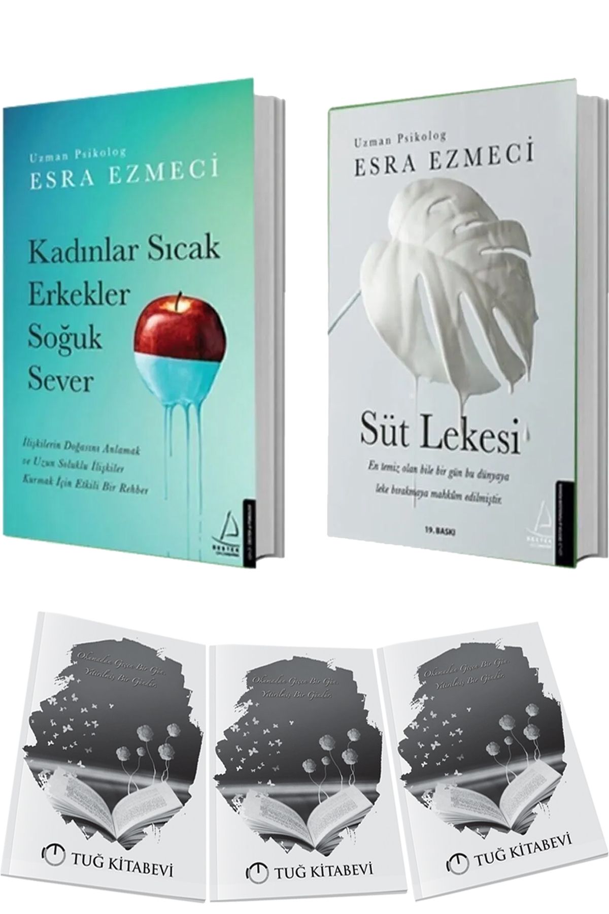 Destek Yayınları Kadınlar Sıcak Erkekler Soğuk Sever ve Süt Lekesi 2li Set Esra Ezmeci + Hediyeli