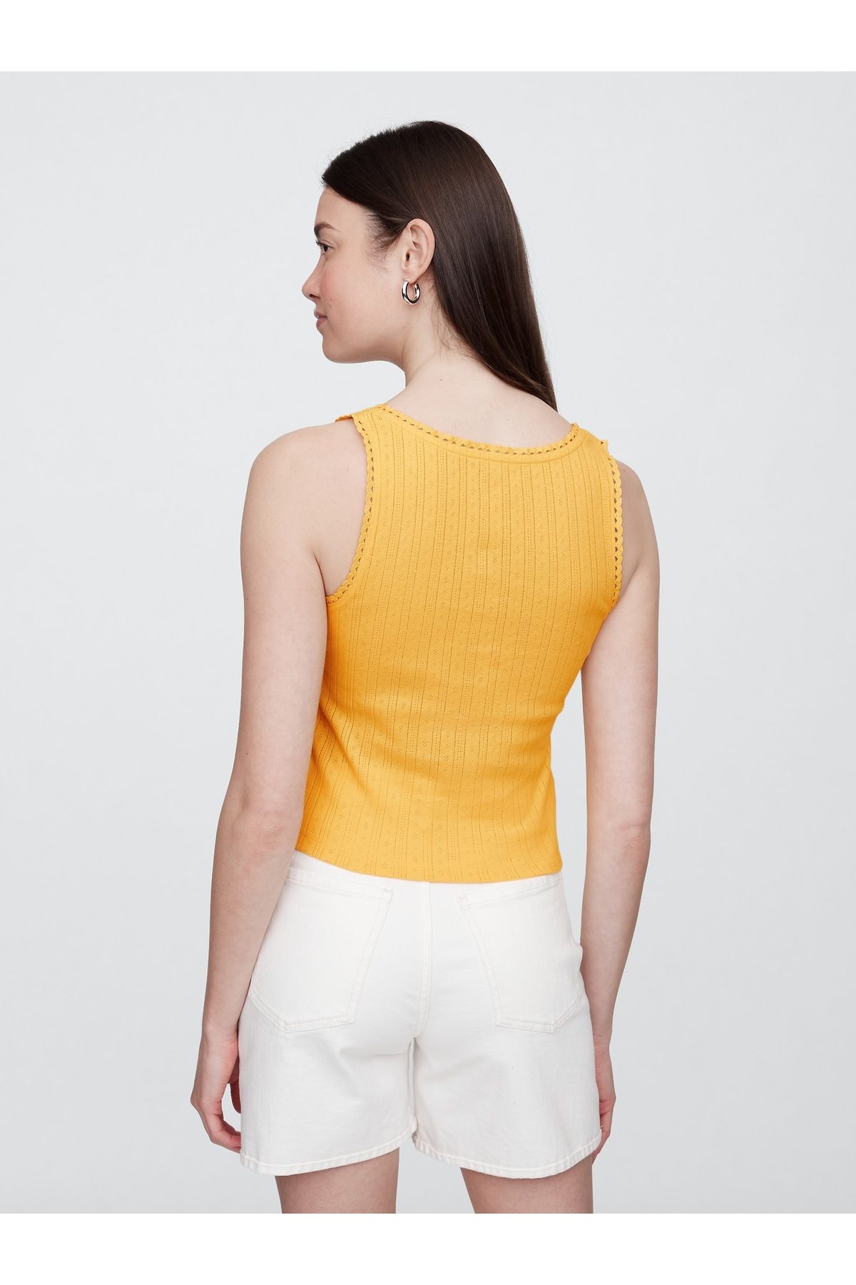 Kadın Sarı Eyelet Atlet - 5