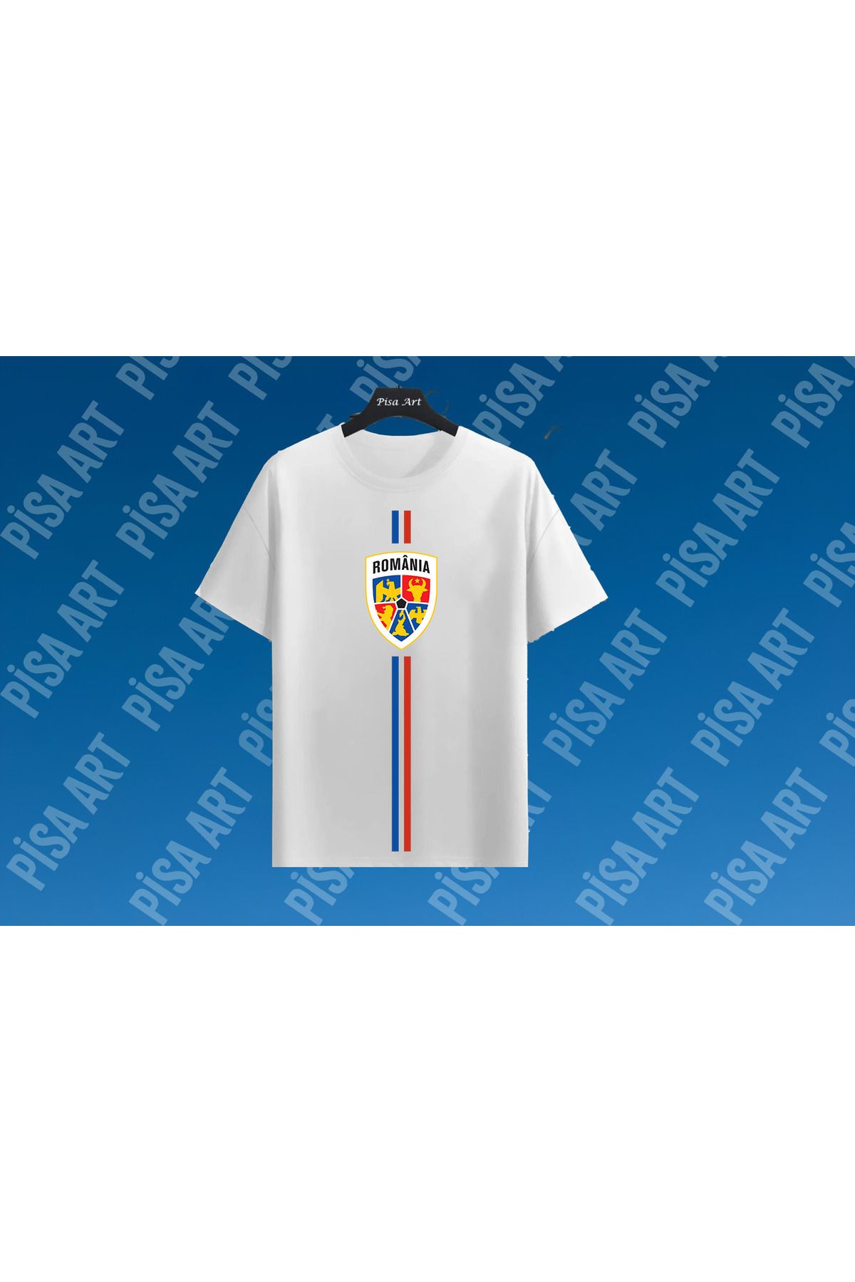 Pisa Art Romanya Milli Futbol Takımı Özel Tasarım Unısex Taraftar T-Shirt