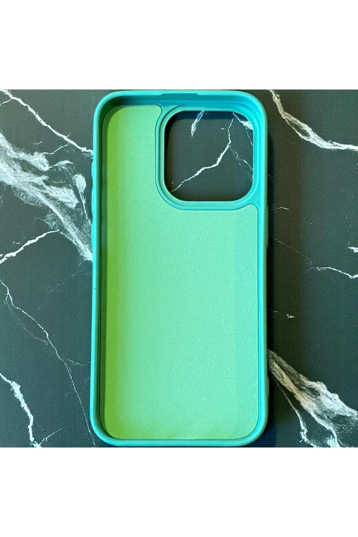 Digimanya Iphone 15 Pro Uyumlu Kılıf Lansman Silikon ve Esnek Açık Yeşil