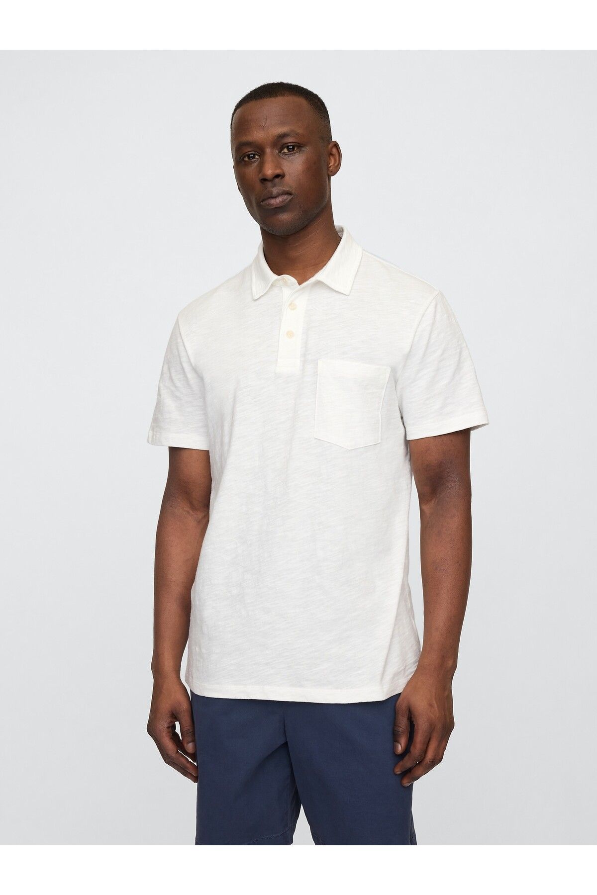 GAP Erkek Beyaz Cepli Polo T-Shirt