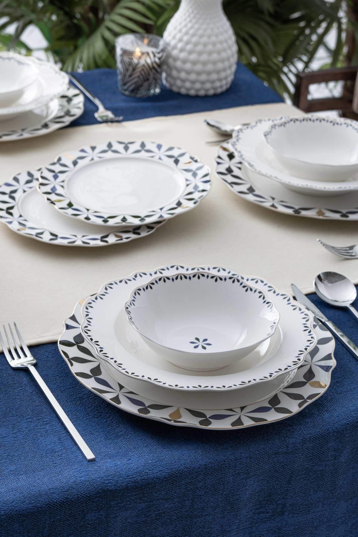 ACAR Lorenzo 6 Kişilik 24 Parça Yemek Takımı