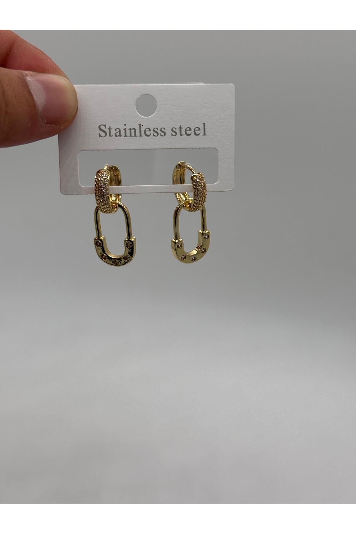 MODA KADIN ALTIN KAPLAMA ÇELİK ZARİF KÜPE