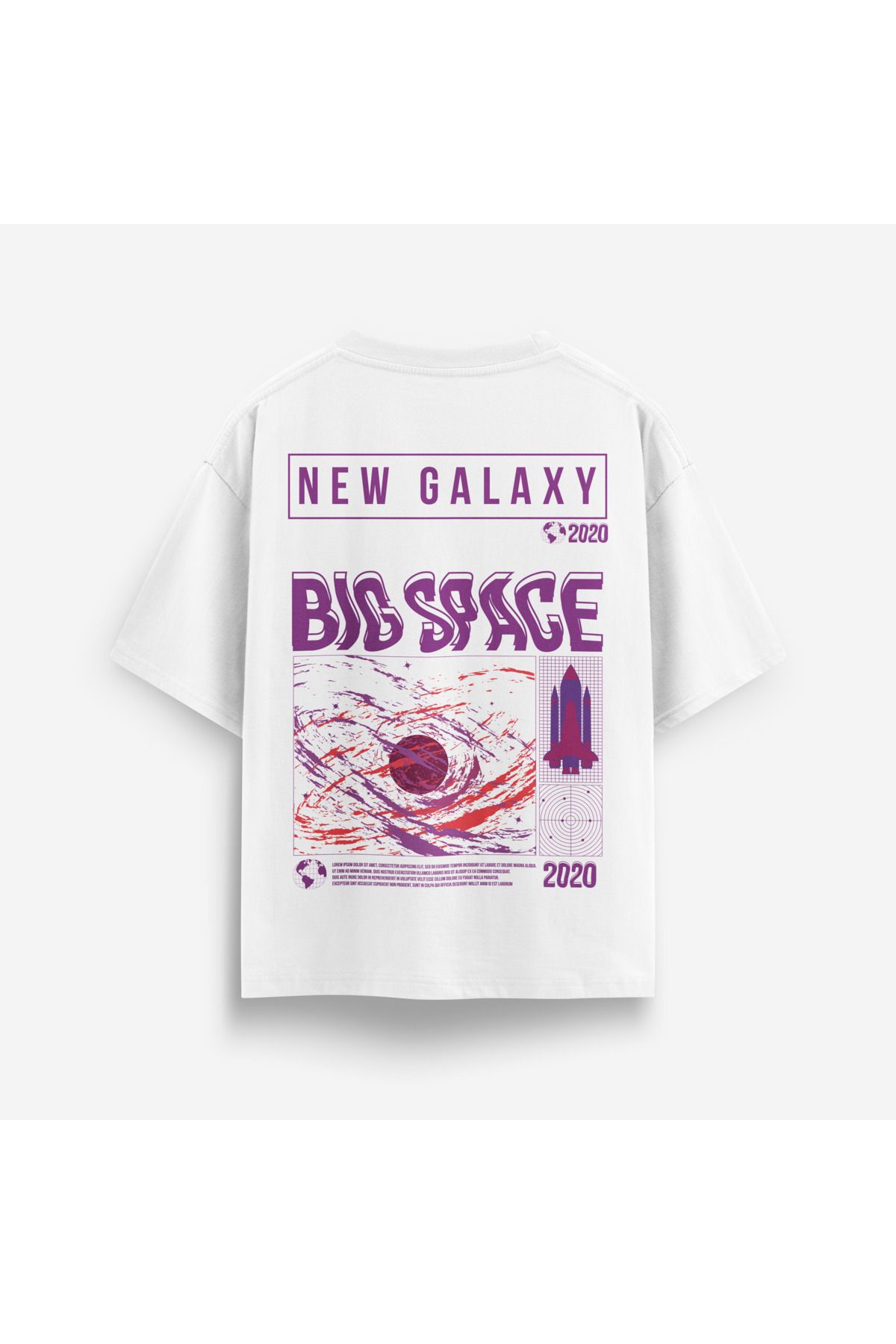 Street301 Unisex Beyaz Big Space Baskılı Oversize T-Shirt