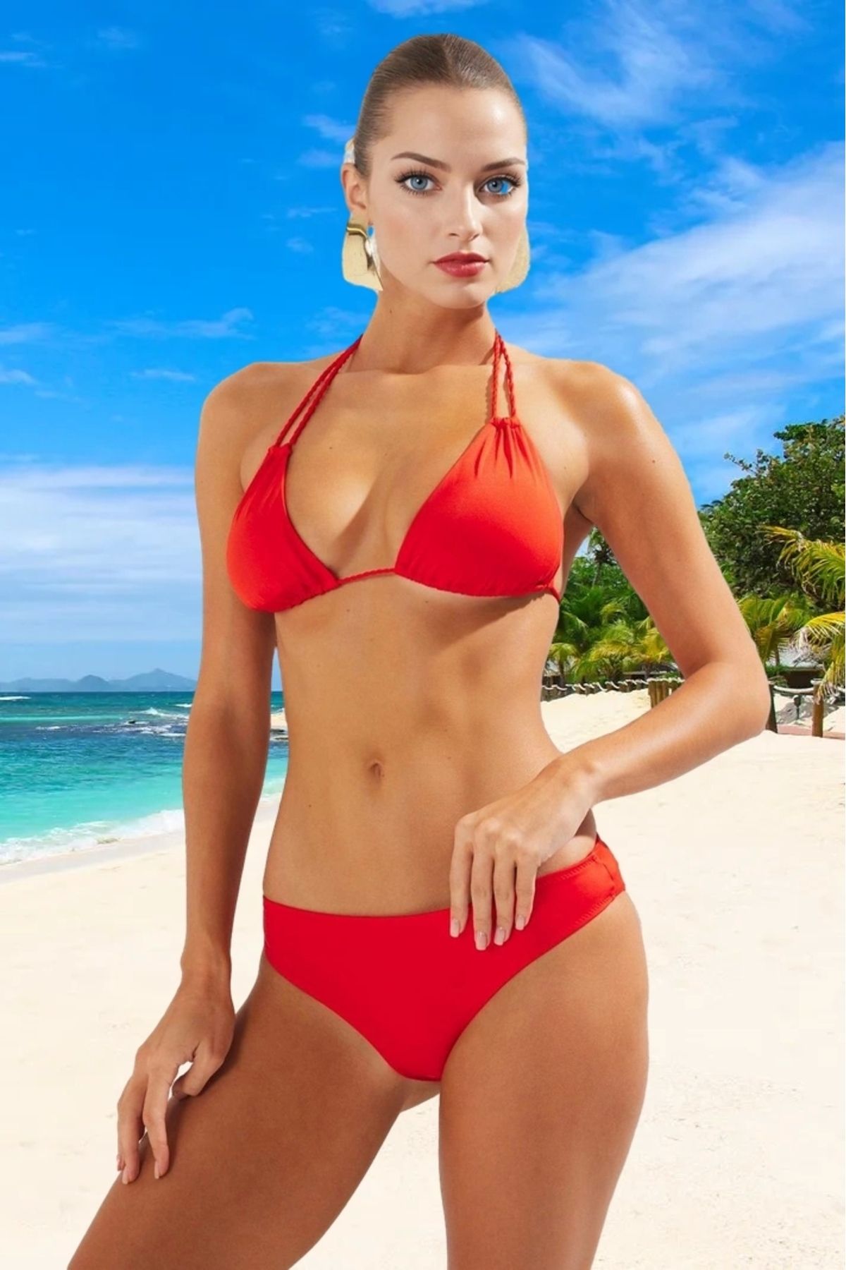 PayBuy Üçgen Bikini Takımı Premium Kalite Su Sporları İçin Yüksek Konfor Özel Tasarım UV Korumalı