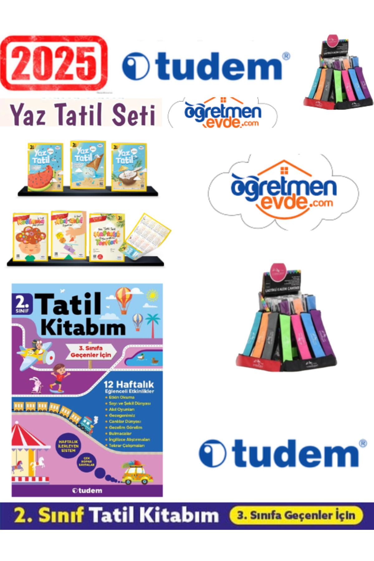 Ens Yayıncılık Öğretmen Evde 2025 2.Sınıf 18 Parça Yaz Tatil+Mavideniz 2.Sınıf Yaz Tatil 12 Kitap+Kalemlik