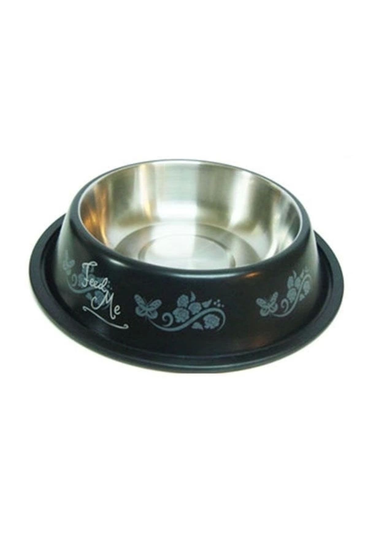 ShopNova Ankur Çelik Renkli Figürlü Kedi ve Köpek Mama Kabı 25 Cm