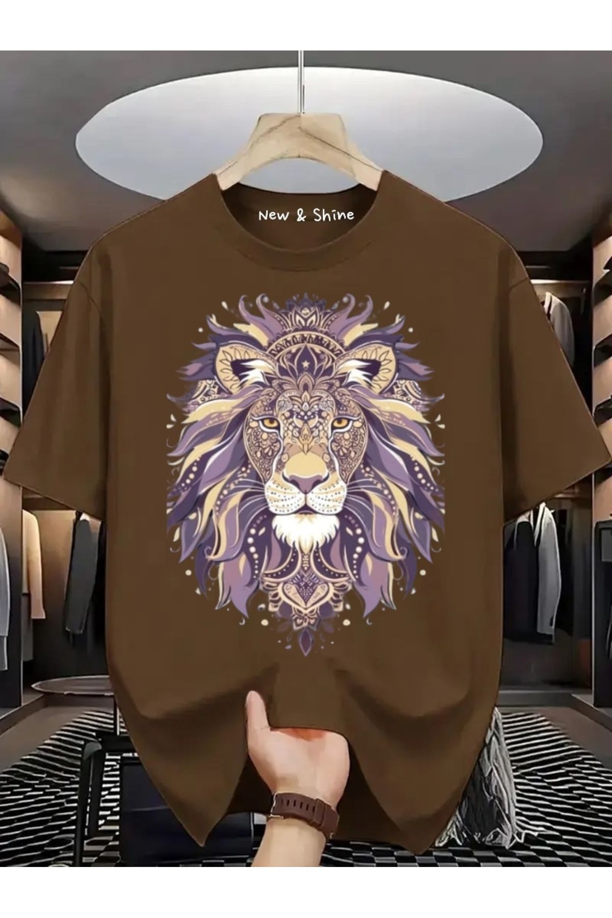 New Shine Aslan Baskılı Oversize T-Shirt