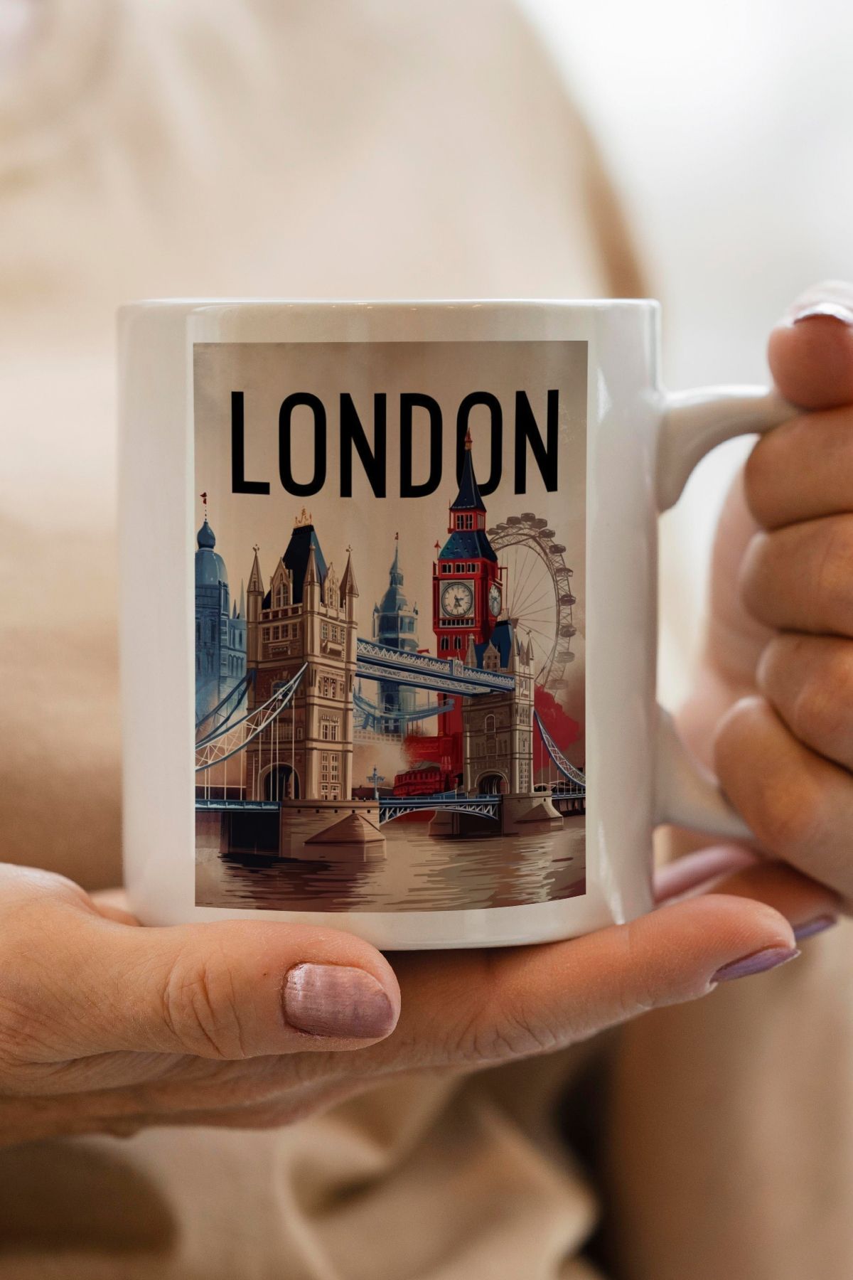 South Steel Londra Baskılı Kupa Bardak