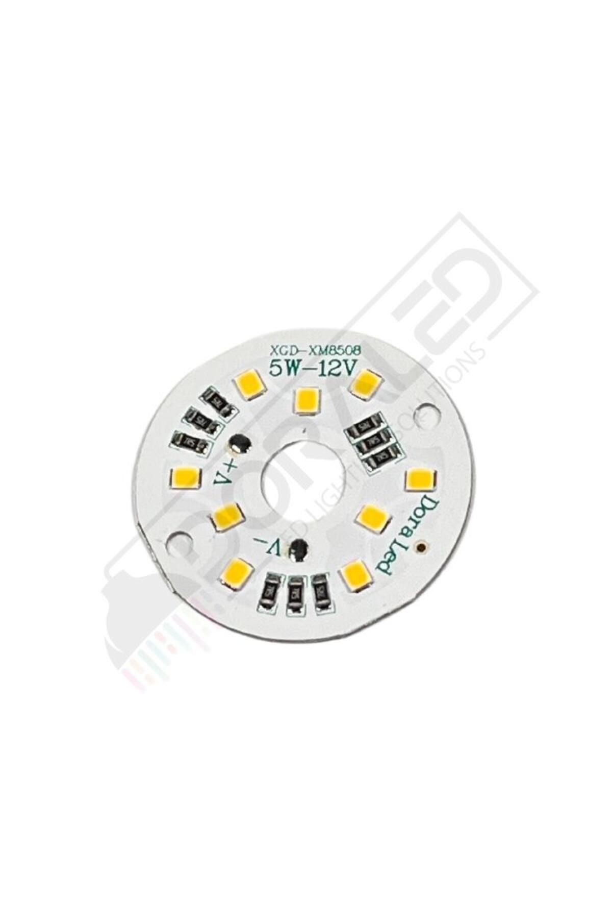 DORA LED 12Volt 5Watt Smd 5630 Ledli Led Modül 10mm Delik Çaplı Gün Işığı 12V 5W Avize Ledi 40mm(3 Adet)