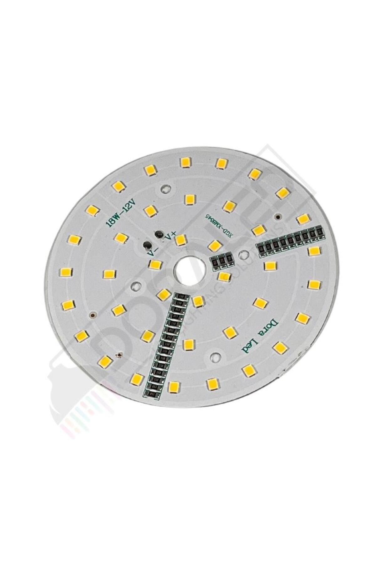 DORA LED 12Volt 18Watt Smd 5630 Ledli Led Modül 10mm Delik Çaplı Gün Işığı 12V 18W Avize Ledi 88mm
