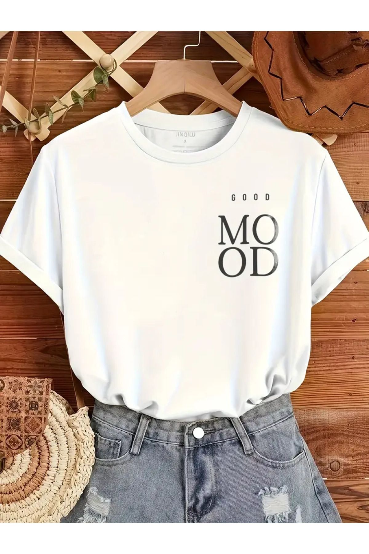 GALASHOP Kadın /İyi Mood/ Grafik Tişört