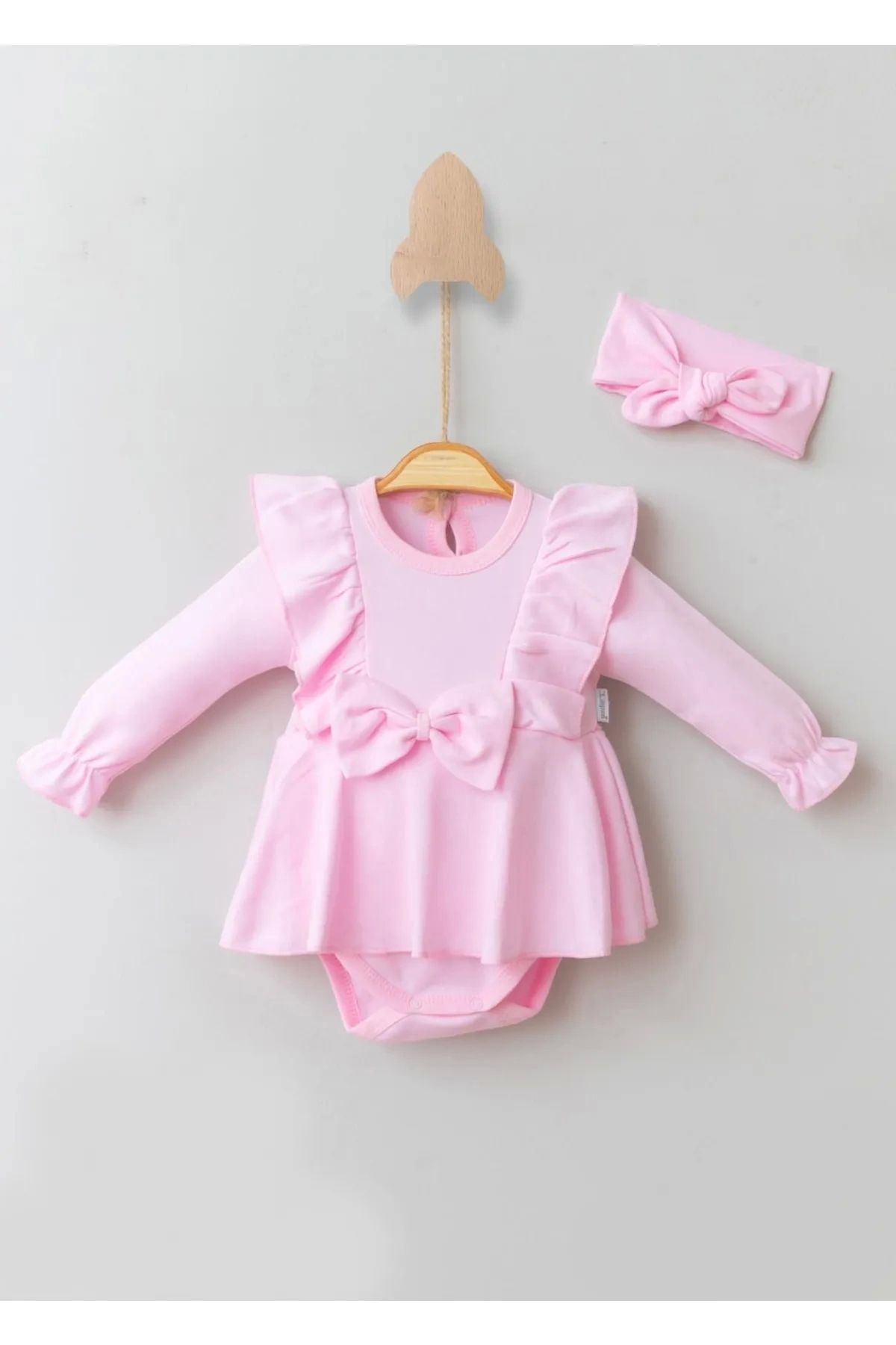 Beruflic Fiyonklu % 100 Pamuk Kız Bebek Romper