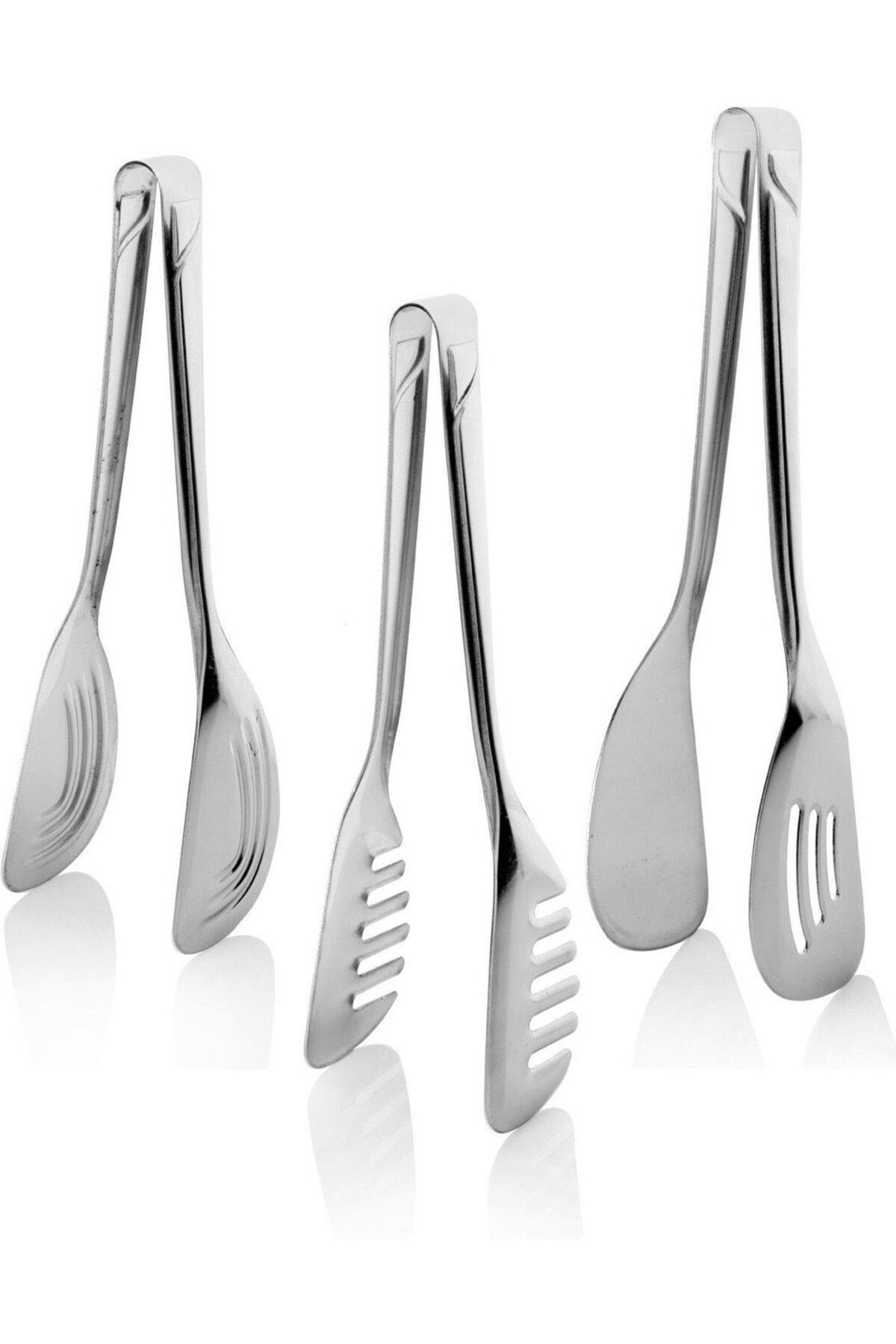 Kitchen Bella Paslanmaz Çelik Maşa Seti 3’lü – Çok Amaçlı, Izgara, Salata ve Servis Maşası