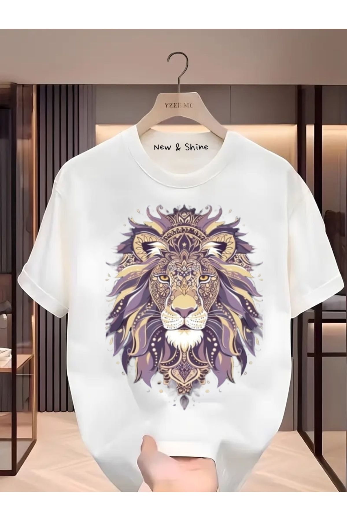 New Shine Aslan Baskılı Oversize T-Shirt