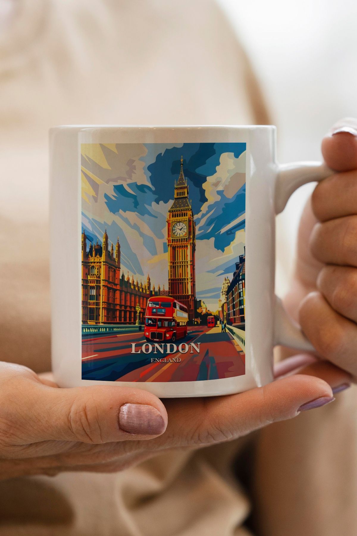 South Steel İngiltere Londra Baskılı Kupa Bardak