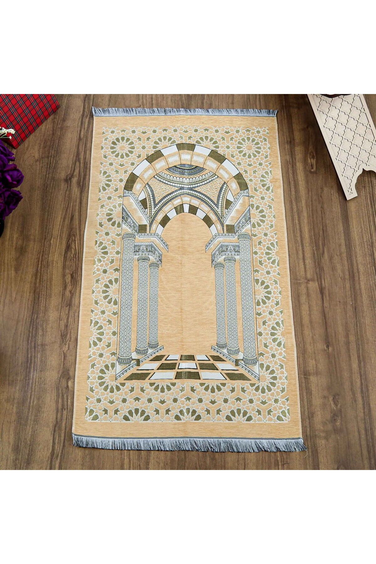 İkranur Medine Lüks Şönil Seccade Vizon (66x116cm) 520 gr