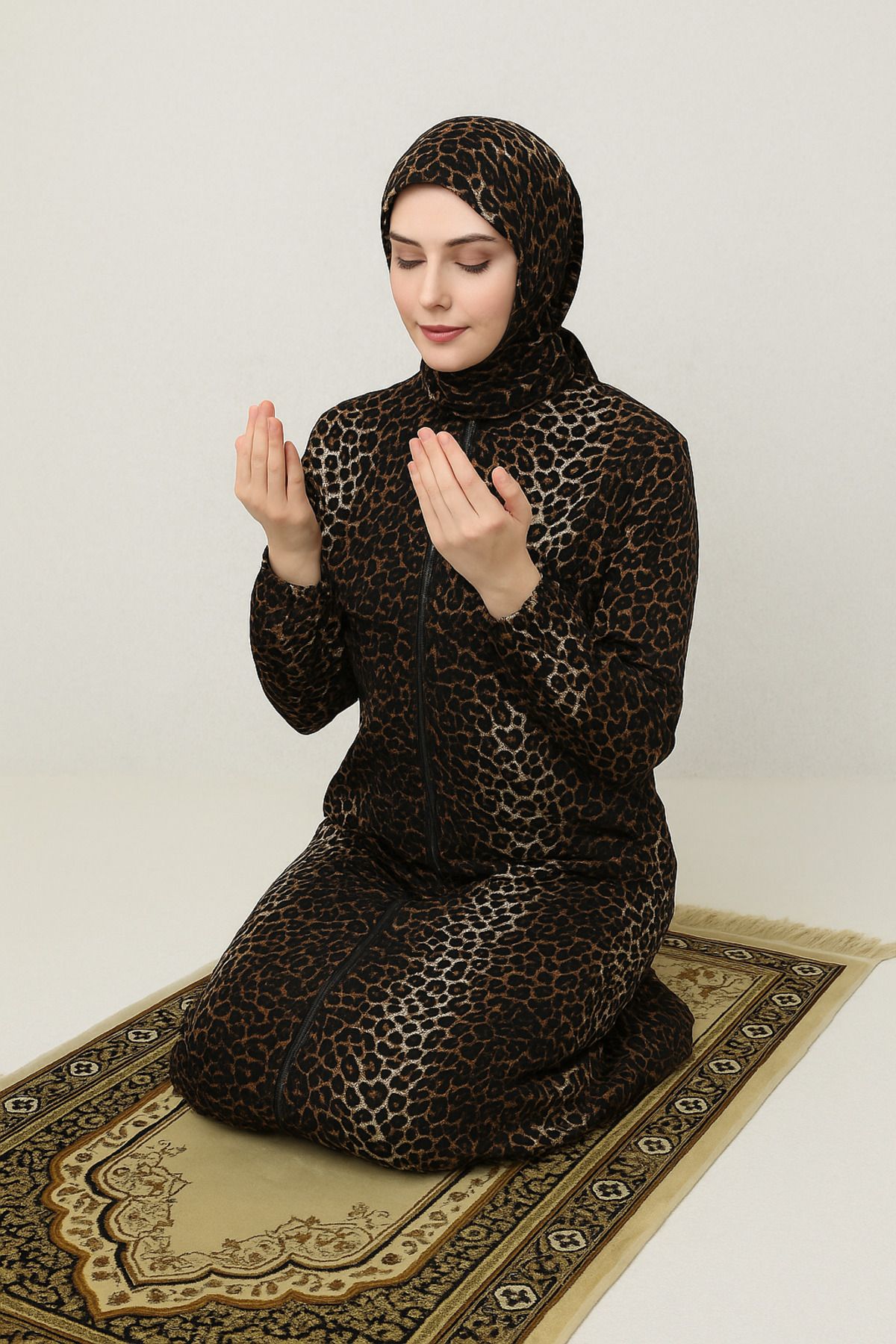 Defkay Kendinden Başörtülü Kadın Namaz Elbisesi