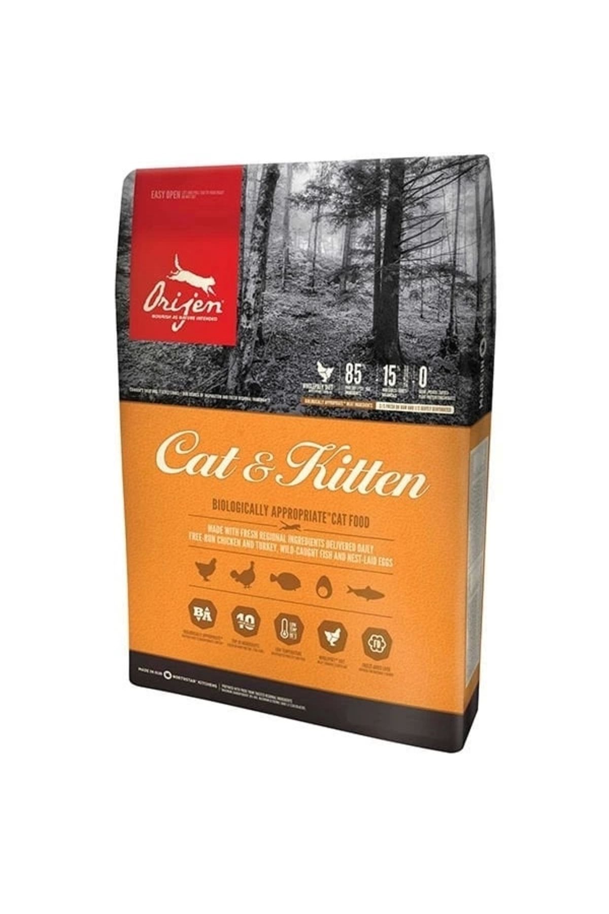 ShopNova Orijen Kitten Tahılsız Tavuklu Yavru ve Yetişkin Kedi Maması 17 Kg