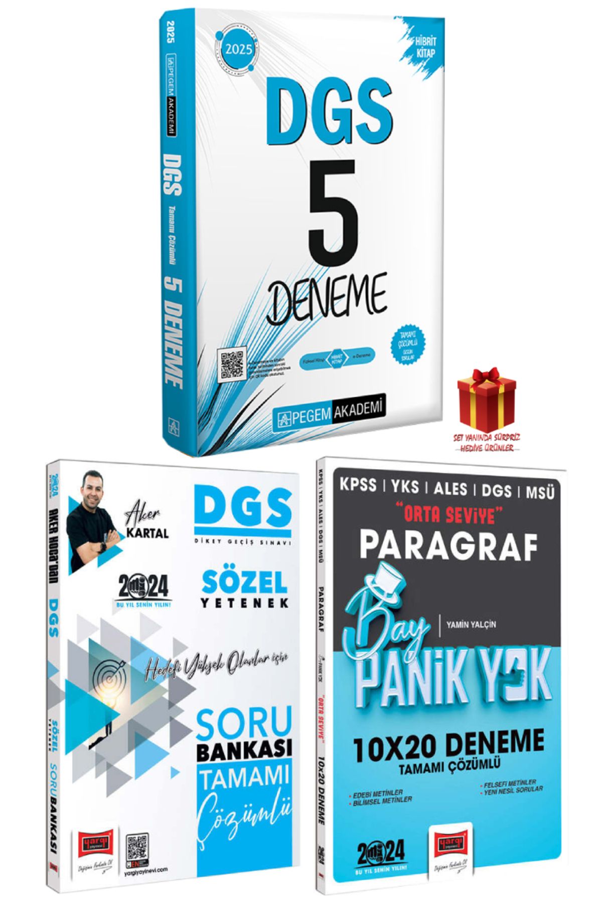 Pegem Akademi Yayıncılık 2025 Pegem DGS Deneme+Yargı DGS Soru Bankası+DGS Sözel Soru Bankası+Paragraf Deneme